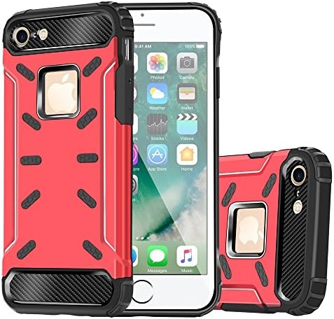 iPhone 7 Plus Case, ANIYOH Hybrid Shockproof Rugged Armor Case Aluminium Metal Shell + Soft Silicone Anti-knock Phone Cover For iPhone 7Plus 5.5 inch [High Impact Resistant] (Red/Black)