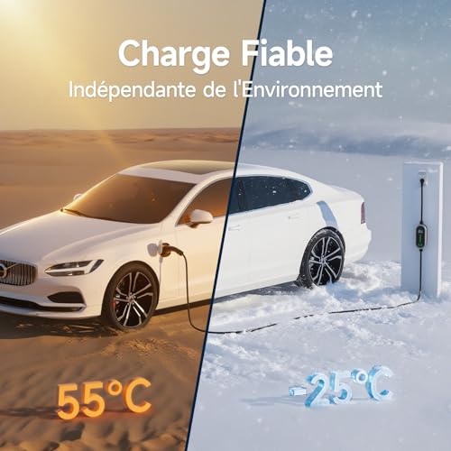 AUFYEV Electric Car Charger 3.6kW 5m, 6-16A Electric Car Charging Cable, Portability Cable Type 2 with LED Display and Bag, Compatible with EV/PHEV IEC 62196-2