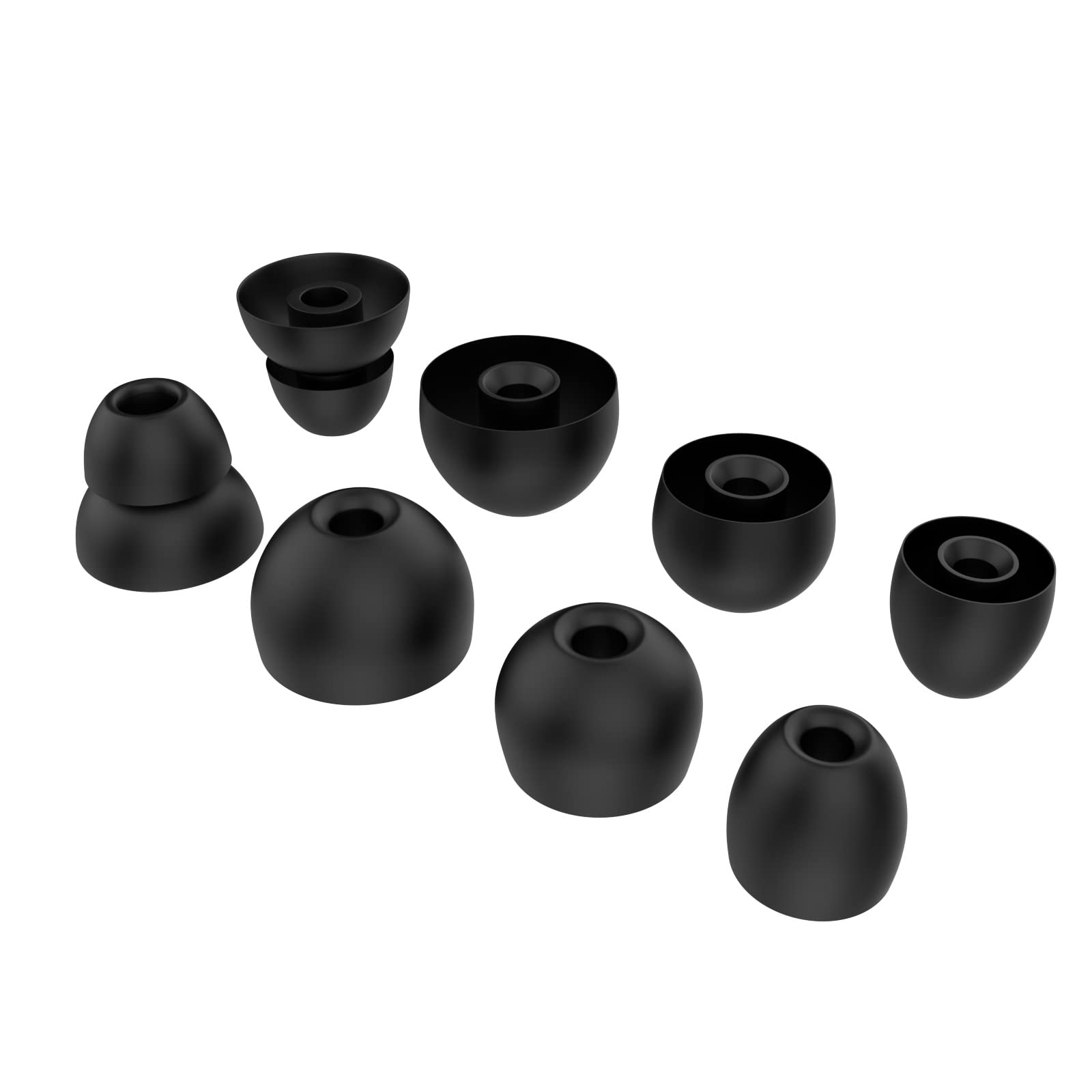 Toxaoii 8pcs Replacement Earbuds Eargels Silicone Ear Tips Compatible with Beats by dr dre, Powerbeats Pro, Beats x, Urbeats Wireless Earphone (Black)