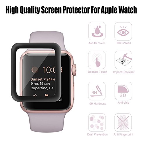 Apple Watch Series 1/2/3 38mm Screen Protector, Full Coverage Tempered Glass 9H Hardness,Anti-Fingerprint,Anti-Scratch,Ultra-Clear,Bubble Free Screen Protector Compatible Apple Watch Series 1/2/3 38mm - Thumbnail 5