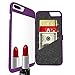 iPhone 7 Plus Mirror Wallet Case for Women - Spessn Enclosed Mirror Back Cover with 3 Bank Card Slot Protective Hard Case, HD Screen Protective Film for Apple iPhone 7 Plus -5.5 Inch (Purple)
