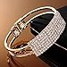 Lisingtool Lady Elegant Bangle Wristband Bracelet Crystal Cuff Bling Gift (Gold)