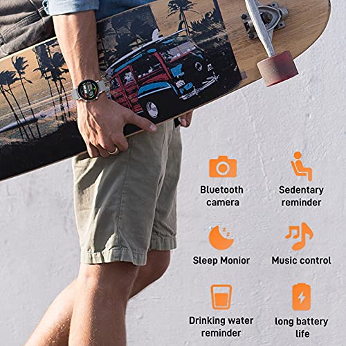 Microwear Smartwatch fur Damen Herren,1,3-Zoll-HD-Touchscreen Smart Watch mit Herzfrequenz,Musiksteuerung,Schrittzähler,Lange Akkulaufzeit,IP67 Wasserdicht Fitness Tracker,für iOS Android