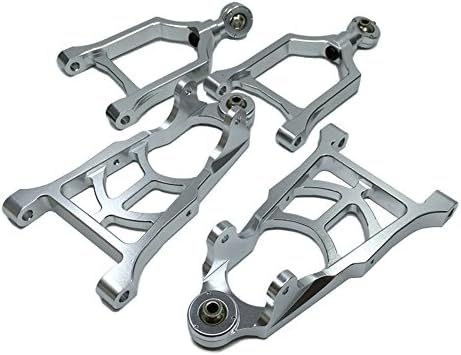 TOP SPEED RC WORLD Alloy Front Suspension A-Arm Set Silver Fit Hpi Baja RV KM 5B 5T 5SC