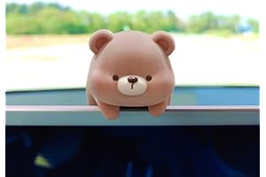 MOTANEY Cute Furry Animal Rear View Mirror Accessories, Car Dashboard Ornament Center Screen Decoration Rearview Mirror Charm, Car Accessories Interior Decor for Women/Men