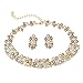 EVBEA Pearl Wedding Jewelry Set Affordable Gold Plated Faux Pearl Layered Statement Necklace and Earrings Set(S17)