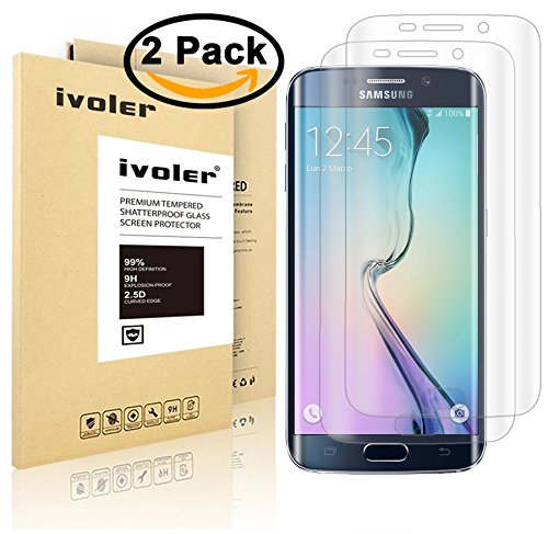 Galaxy S6 Edge Plus Screen Protector [Full Coverage] ,iVoler [2-Pack] [3D Full Curved Edge] [No Bubble] [Ultra Clear] Premium PET Film Screen Protector for Samsung Galaxy S6 Edge Plus