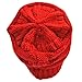Luxury Divas Red Thick Slouchy Knit Oversize Beanie Cap Hat