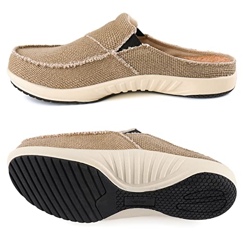 LazyStep Men's Slip on Slippers with Durable Nonslip Rubber Sole for