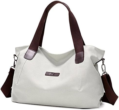 Shoulder Bag Messenger Bag Fashion for Women Lady Girls Student Canvas Tote Bag Casual School Work Travel Bag Purses Beige