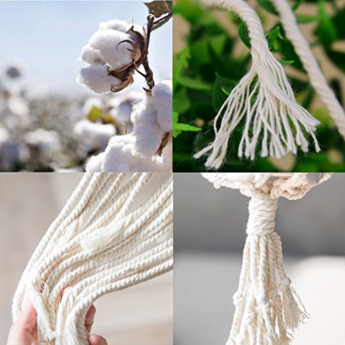 Macrame Rope, ZOUTOG 5mm x 109 yd (About 100m) Natural Cotton Soft Unstained Rope for Handmade Plant Hanger Wall Hanging Craft Making