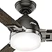 Hunter Indoor Ceiling Fan with LED Light and Remote Control - Leoni 48 inch, Nobel Bronze, 59219