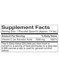 Vitamina C Polvo L-Ascorbic Ácido, Antioxidante, Sistema de inmunización de aumento, cuidado...