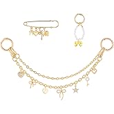 Zaamwoyy Bag Charms for Handbags - 3pcs Trendy Metal Purse Charms Set with Charm, Safety Pin, and Keychain, Elegant Key Pendant Accessories for Personalizing Bags, Fashion Lovers Women