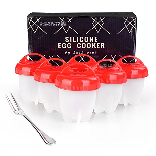 Silicone egg cooker poacher egglettes - hush bear 6 egg…