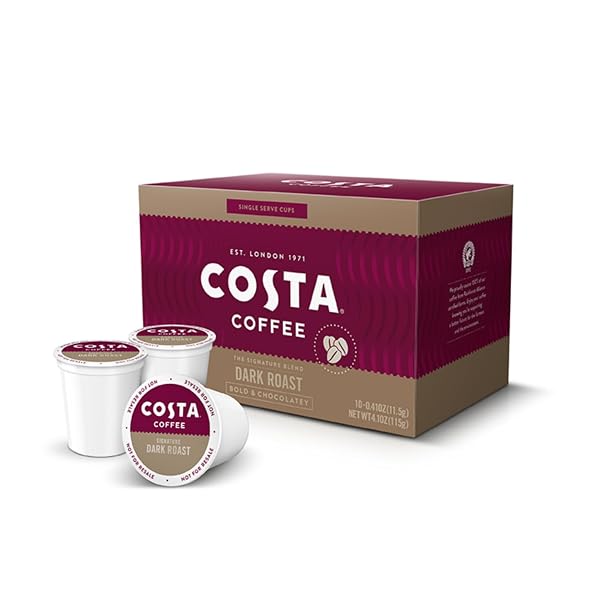COSTA COFFEE SINGLE SERVE PODS COMPATIBLE WITH KEURIG K-CUP BREWERS DARK ROAST, 60 COUNT
