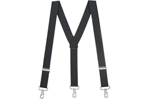 Suspender Store Solid Suspenders -1.5-Inch Wide Elastic - Y-Back - Trigger Snaps - Many Colors & 4 Sizes Including Big & Tall