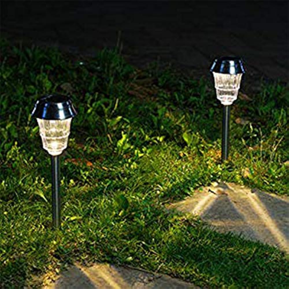 Stainless Steel Solar Lights Warm White LED Path Waterproof 6Pack