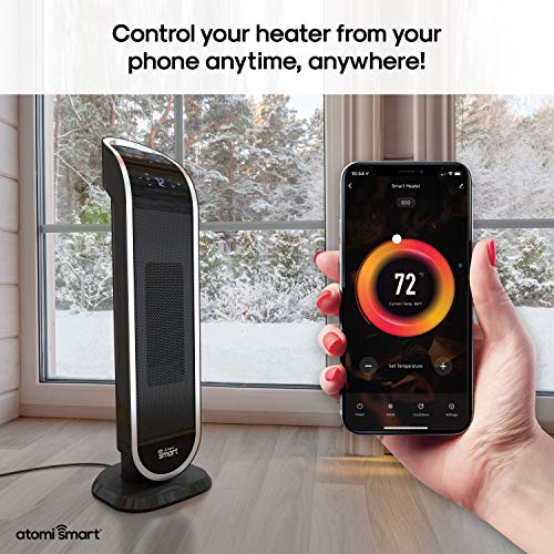atomi smart 25" WiFi Portable Tower Space Heater 2nd Gen, 1500W