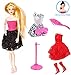 Fashionistas Doll Set with Poseable Fashion Doll, 3 Outfits, Accessories & Stand