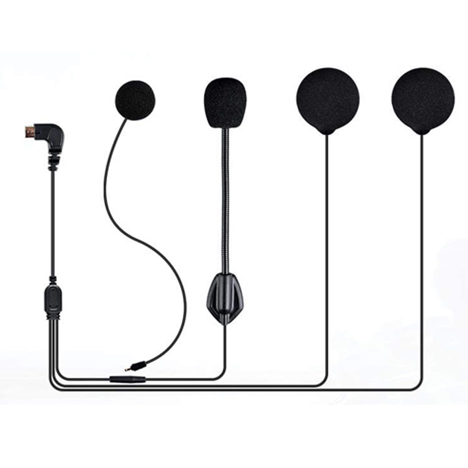 FreedConn Microphone Headphone Speaker Hard Cable Headset Accessory for Motorcycle Helmet Bluetooth Interphone intercom for TCOM(5 pin)