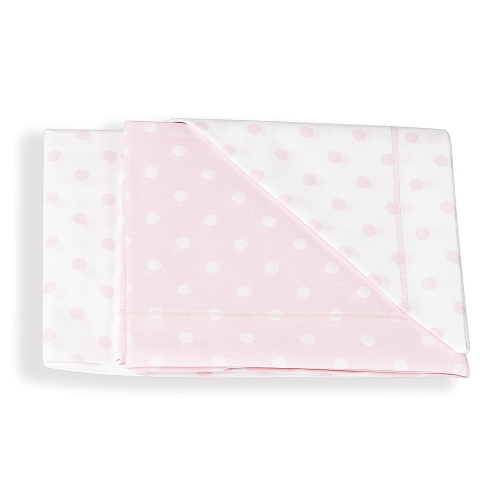 Italbaby 3 Piece Dotted Cot Sheet Set, Light Pink