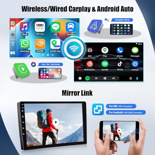 SIXWIN 2GB+64GB Android 15 Car Radio for Renault Clio 3 2005-2017 with Carplay/Android Auto Wireless, Clio Radio 3 Touch Screen 9 Inch Car with WiFi GPS Mirror Link Bluetooth FM/RDS EQ