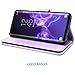 S9 Plus Wallet Case,Galaxy S9 Plus Case,Fingic Luxury Glitter Wallet Case Nickel Plated Press Stud[Cash Holder][Wrist Strap][Magnetic Snap Closure] Protective Cover for Samsung Galaxy S9 Plus,Purple