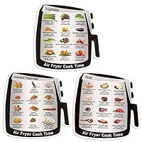 3 Pack Air Frying Cook Time Chart Guide Recipes, Air Fryer Magnetic Cheat Sheet Cookbook Cooking Reference Guide Magnet Set with 36 Common Food Must-Have