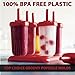 Top Choice Imports BPA Free Popsicle Molds - Freeze Juices to Make Your Own Healthy Frozen Fruit Juice Bars - Tray with Set of 6 Ice Pop Maker Containers (Red)
