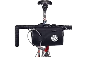 YSUJUAN Bike Handlebar Bag Handy Front Bike Bags Handlebar Storage Pouch Pack with Shoulder Strap Little Mountain Road Bike Barrel Bag (black, 1.5 L)