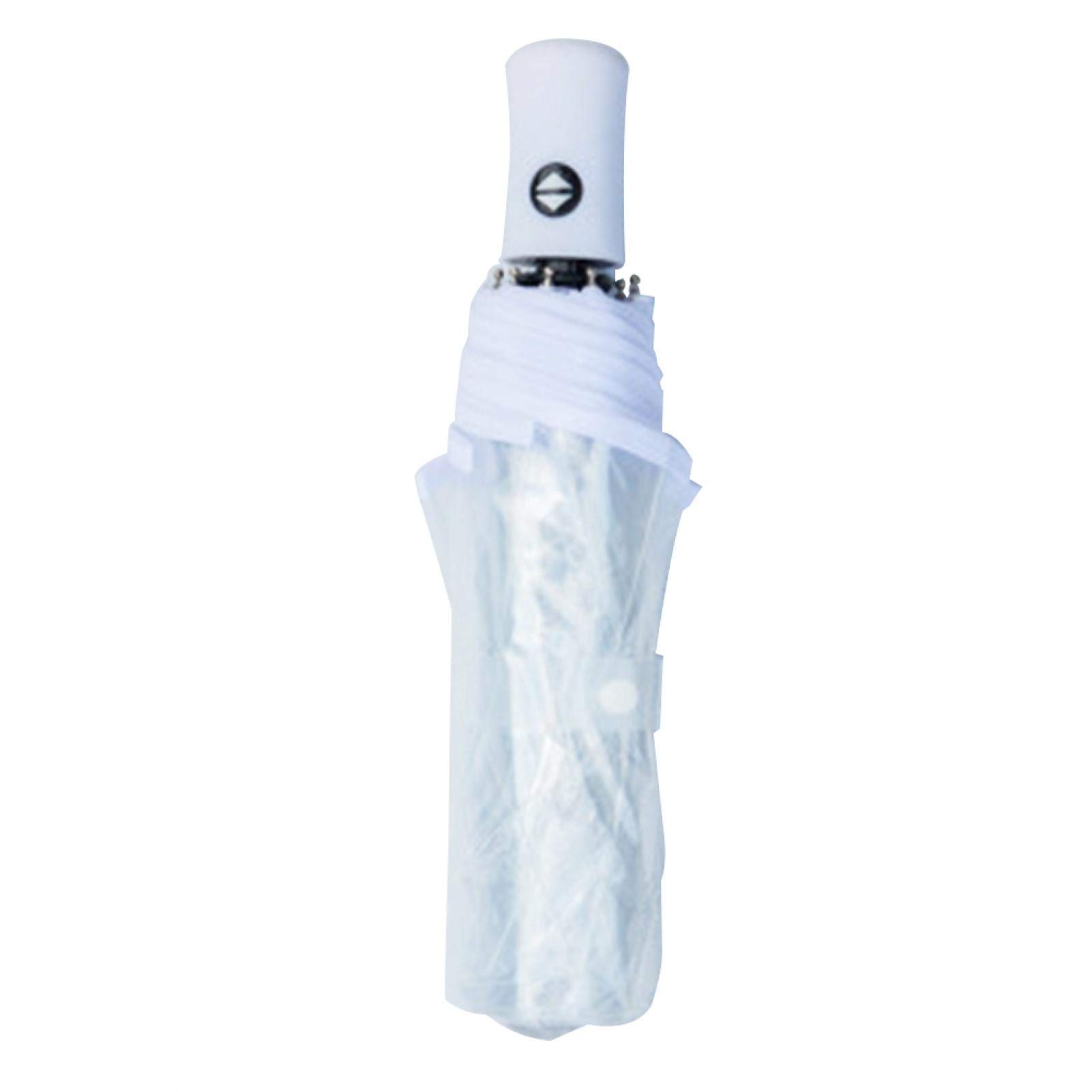 Umbrella Windproof Strong,Auto Open Close,Foldable Transparent Umbrella,Automatic Clear Umbrellas for Weddings(White)