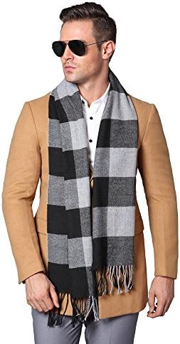 YJH Mens Winter Cashmere Feel Scarf Soft Elegant Long Fashion Wrap Scarves