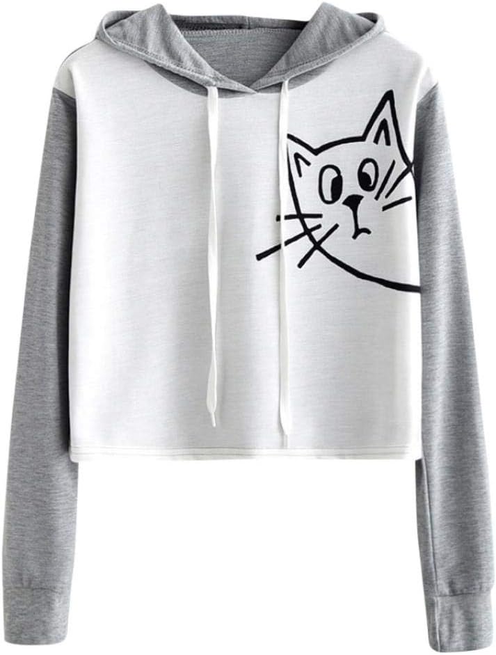 Sumen Teen Girls Short Hoodie Cute Panda Printed Blouse Pullover Tops
