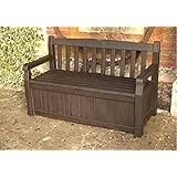 Keter Eden Bench Outdoor Plastic Storage Box Garden Furniture, Beige