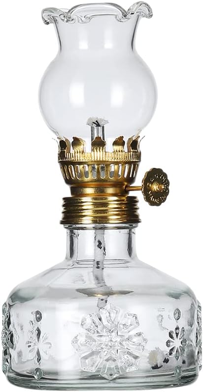 Oil Lamps & Accessories - DNRVK Clear Oil Lamp Rustic Kerosene Lamp Home Decor Lighting Oil Lamp for Indoor Use Antique Chamber Hurricane Lamp Lantern for Emergency Light, Gift