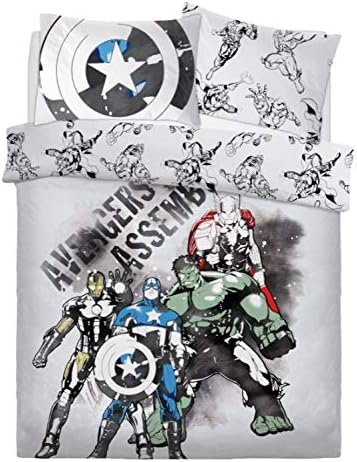 EHD Marvel Watercolour Pattern Disney Character Duvet Covers Quilt Covers Fully Reversible Bedding Sets (Single Size)