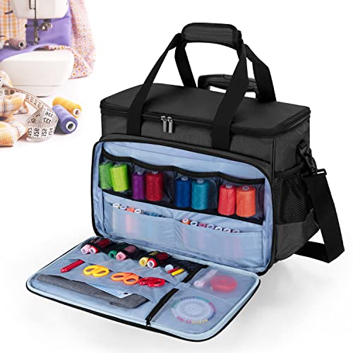Luxja Rolling Sewing Machine Bag with Removable Pad and Shoulder Strap