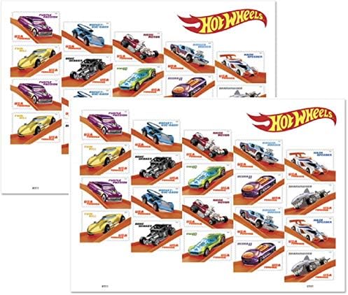 2018 Hot Wheels Forever Stamps by USPS (2 Sheets of 20)
