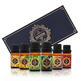 MASEN Aromatherapy Essential Oil Set for Diffuser Popular Fragrance Oils Blends (Lavender, Rose, Lemon Grass, Sweet Orange, Tea Tree, Peppermint) Long Lasting Scents 6 * 10ml