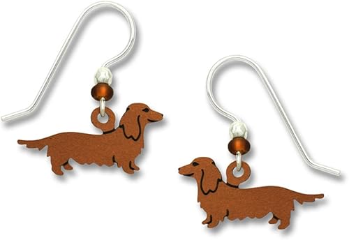 Amazon Com Tiny Long Haired Dachshund Or Weiner Dog Earrings W