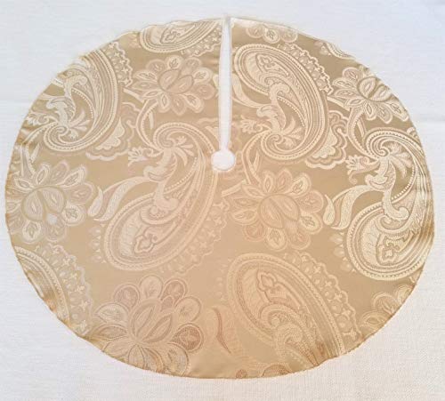 Champagne Paisley 27" Tree Skirt - American Made