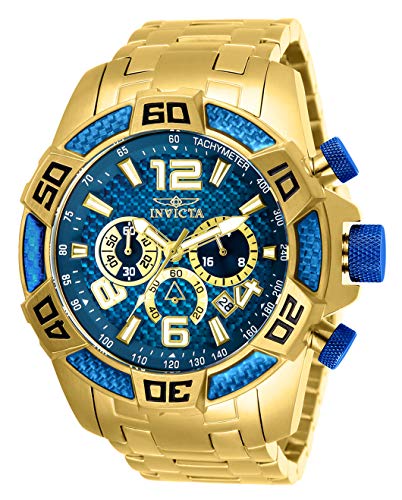 Invicta Men's Pro Diver Scuba 50mm Gold Tone Stainless Steel Chronograph Quartz Watch, Gold (Model: 25852)