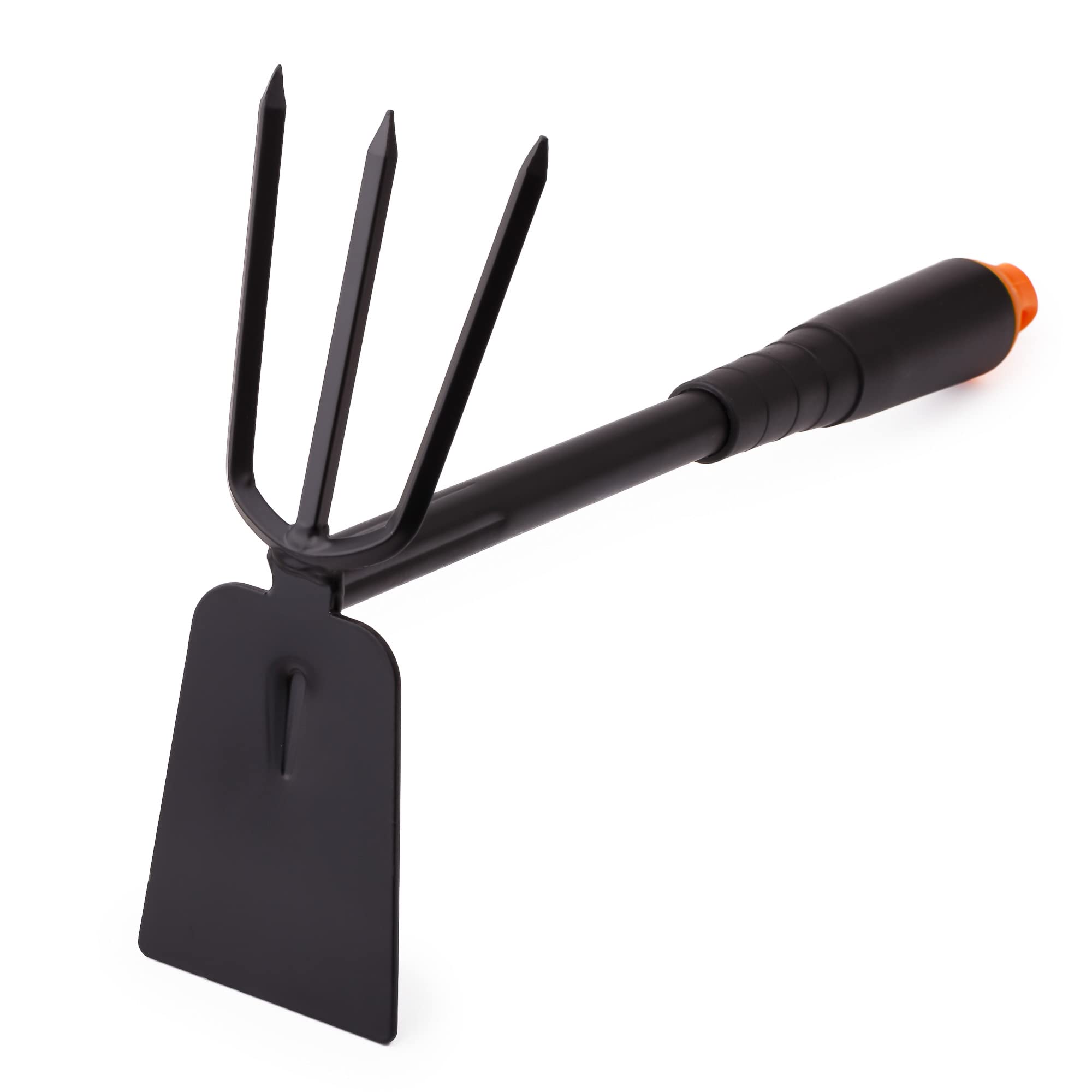 Mivos Double Garden Hoe with Trident, Steel / Two-Headed Hoe for Garden Care and Weeding, Double Hoe with 3 Tips, Width 7 cm