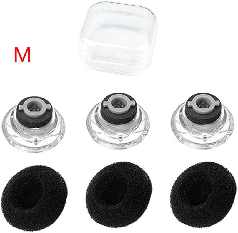 XIYU 3pcs Earbuds Ear Gels Earhooks Tips with 3pcs Foam Covers for Plantronics Voyager Legend Wireless Bluetooth Headset Kit (Medium)