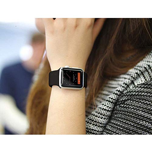 AdMaster Silicone Compatible for Apple Watch Band and Replacement Sport iwatch Accessories Bands Series 4 3 2 1 Black 38mm/40mm M/L