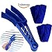 Window Blinds Cleaner Brush with 3 Microfiber Sleeves Removable for Window Blinds Duster Air Conditioner Jalousie Dust Cleaner(Blue)