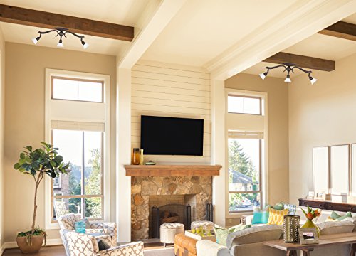 Canarm IT217A03ORB10 Addison 3-Light Dropped Track Lighting with Flat Opal Glass Shades, Oil Rubbed Bronze
