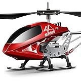 Remote Control Helicopter, SYMA S107H Aircraft with Altitude Hold, One Key take Off/Landing, 3.5 Channel, Gyro Stabilizer and High &Low Speed, LED Light for Indoor to Fly for Kids and Beginners(Red)