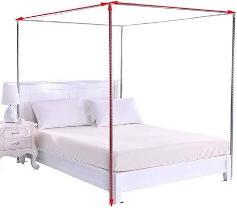 Amazon Com Obokidly Thinken 4 Corner Stainless Steel Bedding Canopy Frame Post Fit For Twin Full Queen California King King Size Metal Bed Four Corner Bed Mosquito Netting Bracket Queen Home Kitchen